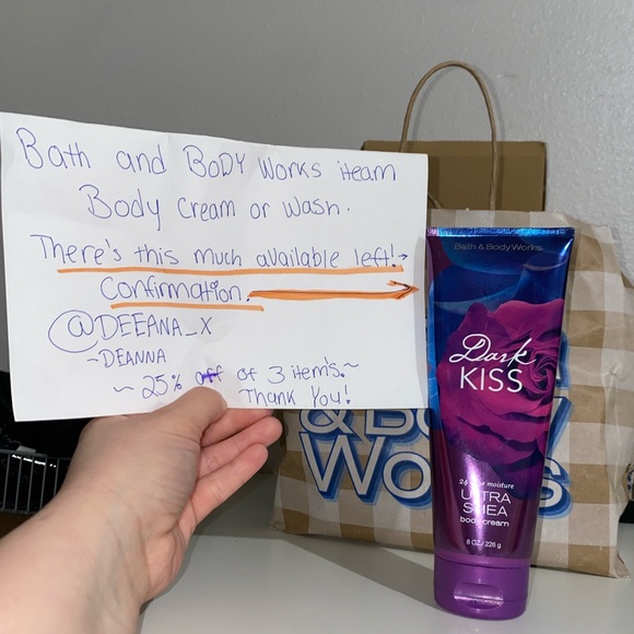 Bath and Body Works Dark Kiss Body Cream Lotion (2 - 8oz’s) 24 Hour Moisturizer - Picture 4 of 12